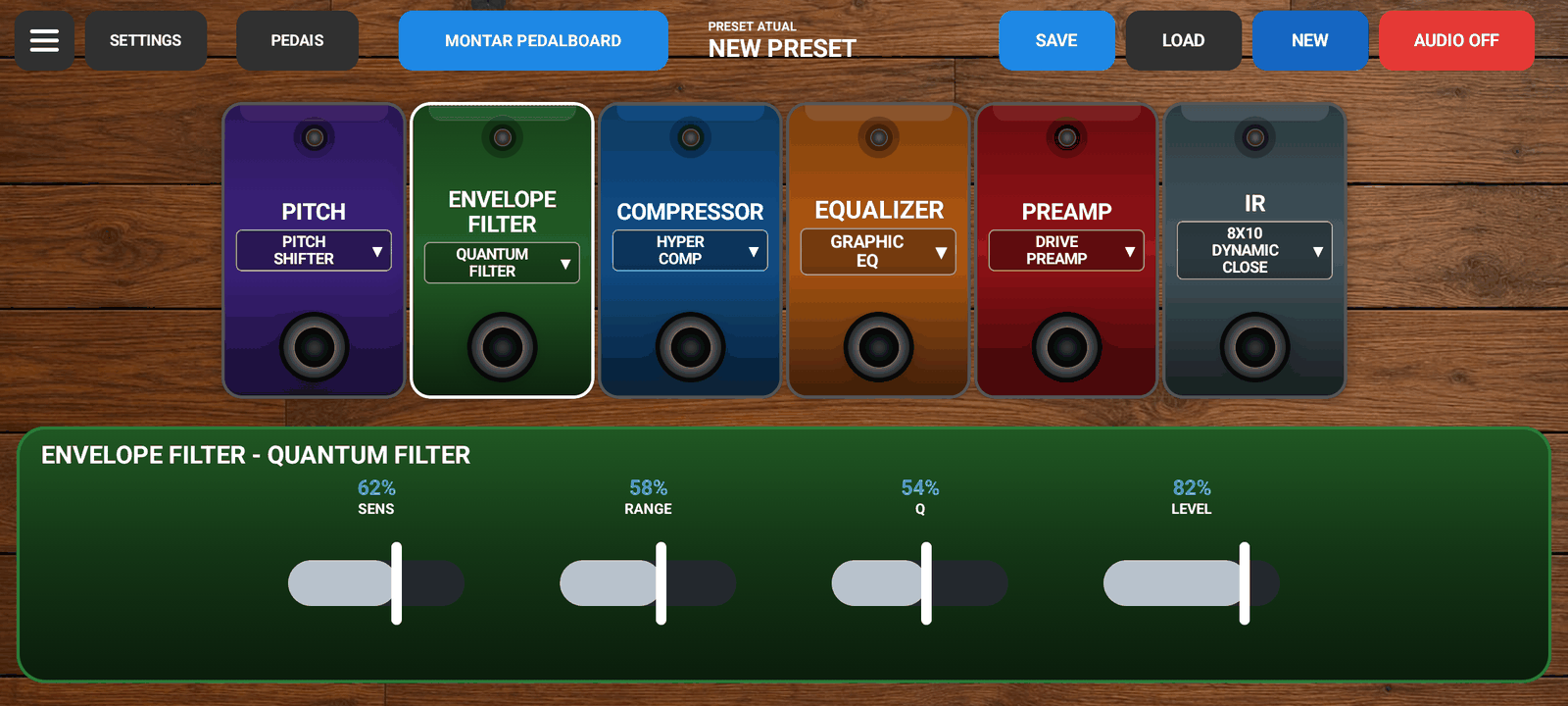 Painel do Envelope Filter