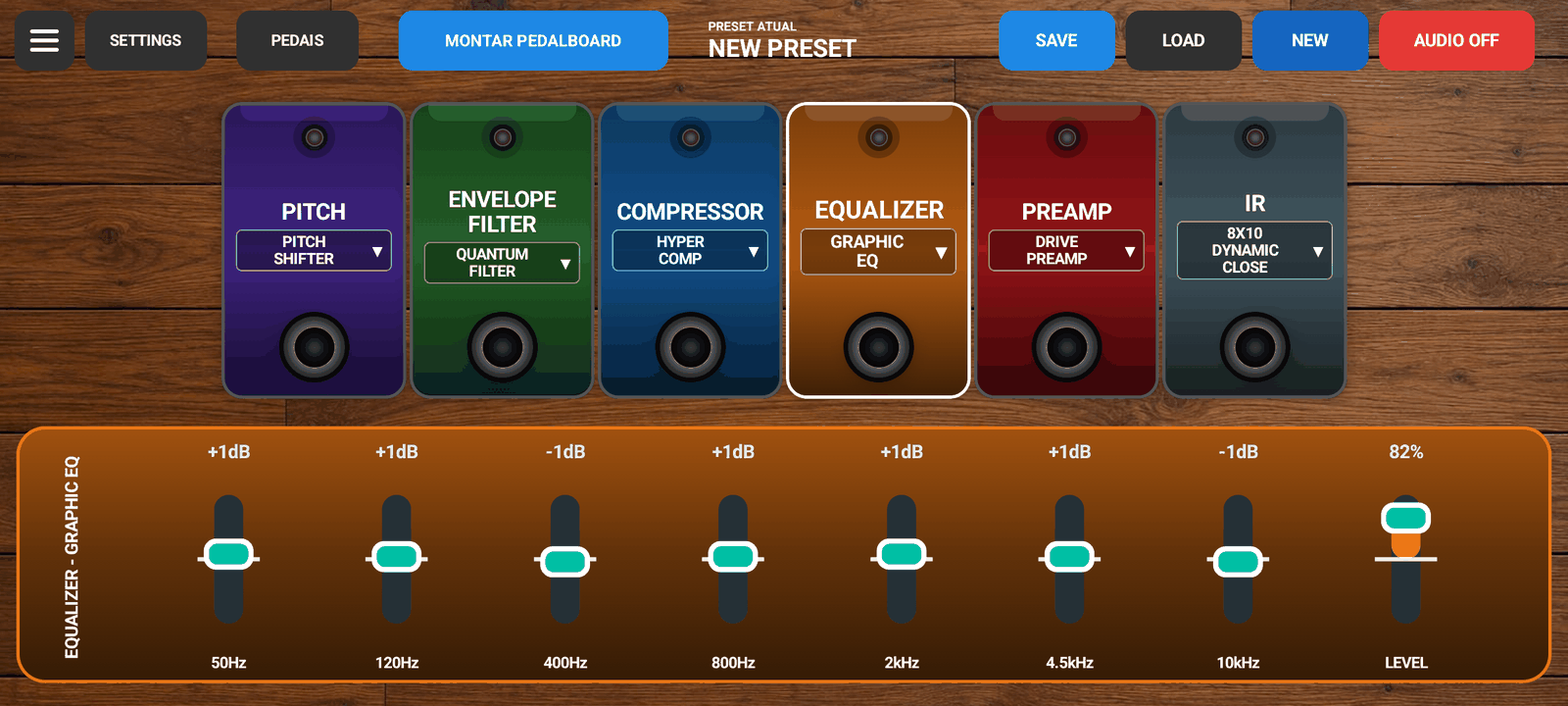 Painel do Equalizer